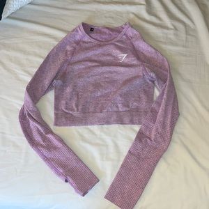 GymShark pink long sleeve cropped top